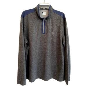IZOD Golf Mens XL 1/4 Zip Pullover Heather Gray Blue Long Sleeve Athletic Shirt
